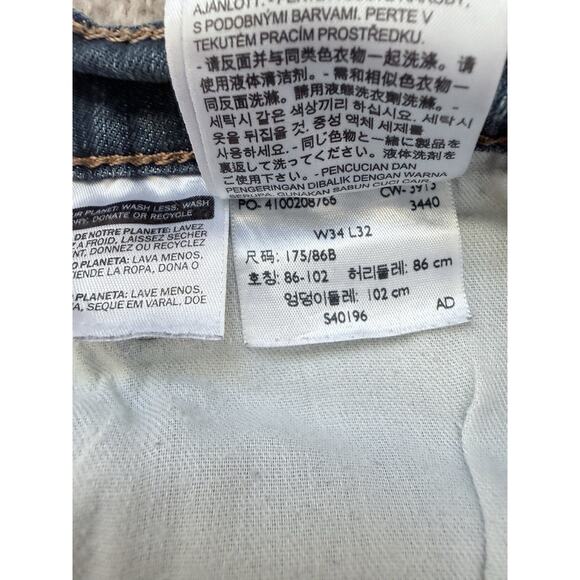 Levi's 511 Men's Slim Fit Straight Jeans 34x32 Blue Denim Size W34 L31 Zip Close - Picture 5 of 10